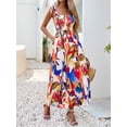 thumbnail image 3 of Vestido de verano PRETTYGARDEN floral sin mangas maxi azul para mujer, 3 of 6