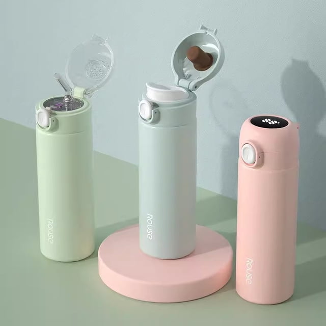 Taza de agua fría recta de verano 304, taza de agua de aislamiento simple deportiva de color sólido de paja de estudiante de color alto para mujer