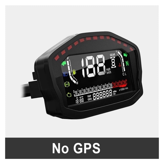 LCD GPS Speedometer Tachometer Fuel Level Water Temp Mileage Display For 1,2,4 Cylinders Motorcycle With Alarm ,Wide Applicability