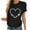 Black, variant on Fesfesfes Tshirts Shirts for Women Girls Plus Size Sunflower Print Tees Short Sleeve T Shirt Blouse Tops Workout Shirts M(US:6)