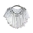 thumbnail image 2 of Zhaomeidaxi Women Shawl Wraps Sequin Beaded Evening Cape Bridal Shawl Cover Up,Cape Crochet Lace All-match Mesh Summer Beaded Sequin Shrug Flapper Dress Shawl for Party, 2 of 4
