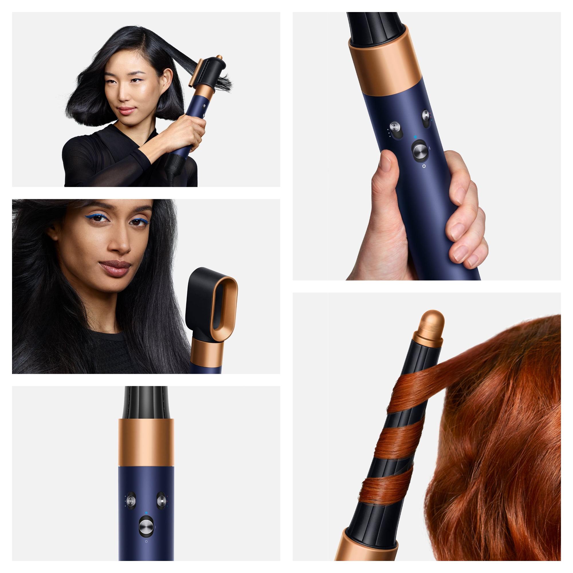 Restored Premium Dyson Airwrap i.d.™ multi-styler Straight+Wavy | Prussian Blue/Rich Copper (Refurbished)