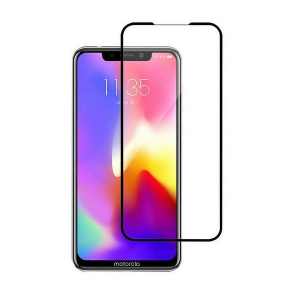 Screen Protector for Motorola Moto E / Moto E7 (2020) Full Coverage Tempered Glass Screen Protector Full Screen 3D Curved Cover by Xpm [Clear / Black]