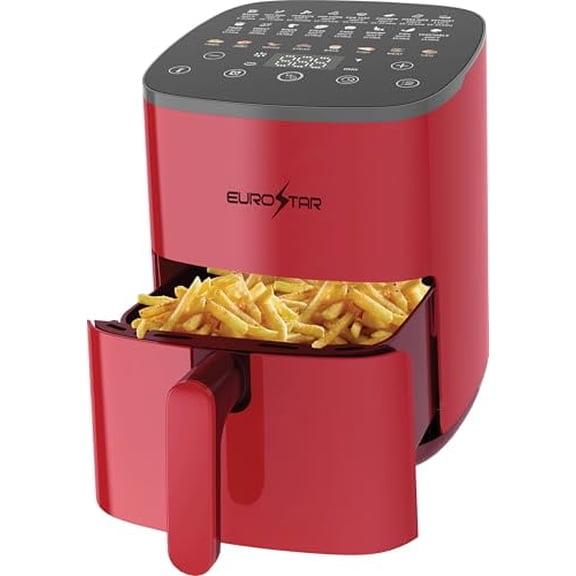 EUROSTAR EAF481R 5 Quart Digital Air Fryer, Red