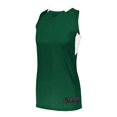thumbnail image 2 of Augusta XL Ladies Step-Back Basketball Jersey Dark Green/White 1732, 2 of 2