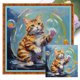 thumbnail image 1 of (11CTACC-2638__C__ 40x40) hilo algodón ecológico bordado 11CT 3 hebras impresión 40*40cm kit serie punto cruz gato, 1 of 9