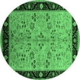 thumbnail image 1 of Ahgly Company Indoor Round Oriental Emerald Green Traditional Area Rugs, 5' Round, 1 of 4