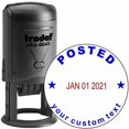 thumbnail image 1 of Custom Posted Round Dater Stamp, Personalized Top Line Dater Stamp, Custom Dater Stamp, Self-Inking with pre-Installed Ink pad. Posted 1 Line Custom Text Dater Stamp, 1 of 4