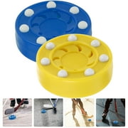 OUNONA Multi ABS Ice Hockey Puck for Playing with Smooth Surface and High Hardness 2 Pieces