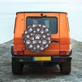 thumbnail image 4 of Haiem Spare Tire Cover , Wheel Cover with Colorful Paws Of Dog printed, Camper Spare Tire Cover Fit for Jeep Wrangler Rv SUV Truck Travel Trailer-17 inch, 4 of 8
