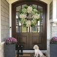 thumbnail image 2 of Hydrangea Wreath for Front Door Spring Blue Floral Wreath Artificial Garland Door Wall Window Decoration for Home Indoor Outdoor, 2 of 7