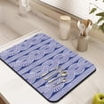 thumbnail image 3 of Navy Blue Leaf Botanical Herb Drying Mat Absorbing Coffee Mat Collapsible Coffee Bar Mat for Shop Counter 18x24 Inches, 3 of 7