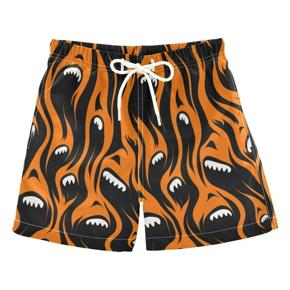 joogoo Boys Swim Trunks Ghosts Teeth Beach Board Shorts Drawstring Swimsuit 5T