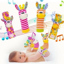 Wrist Rattles Baby Socks Baby Toys Set Soft Sensory Toys for Babies Cartoon Animal Rattles Sock Early Development Toy Baby Shower Birth Gift for Newborn Infant Baby Boy Girl 0 to 3 Years Old