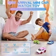 thumbnail image 5 of Hweilai Watch Remote Control Car Toy, 2023 Mini Cartoon RC Car Analog Watch, 2.4G Long Distance Infrared Remote Control Sensing Model Car Toys, Racing Car Watch, Interactive Game Toys for Kids-Pink, 5 of 5