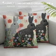thumbnail image 3 of Nawypu Spring Easter Pillow Cases - Microfiber Bed Throw Pillow Covers, Red Blue Teal Floral Bunny Botanical Lumbar Pillow Cover with Envelope Closure for Sofa, 3 of 5
