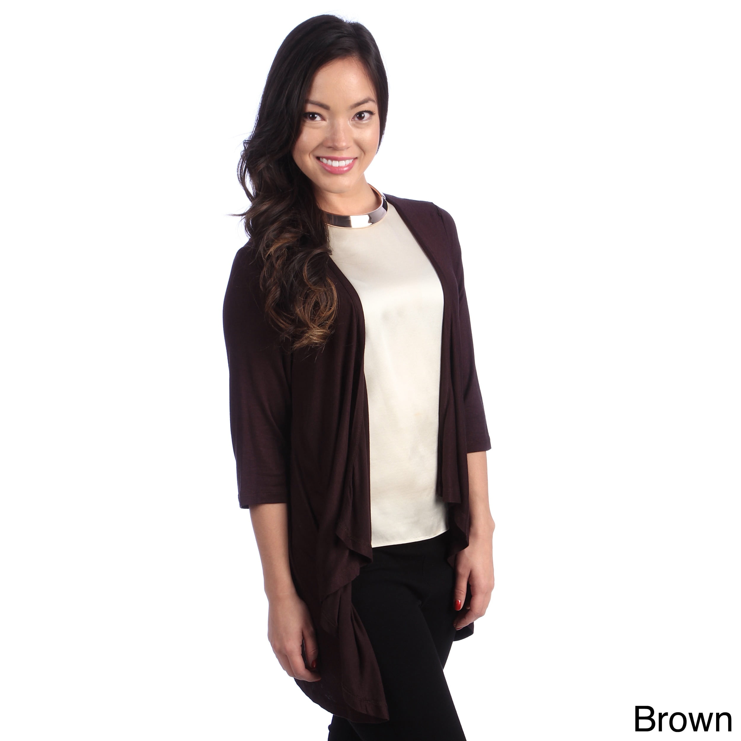 24/7 Apparel Women's 3/4-Sleeve Open Shrug