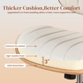 thumbnail image 6 of XIZZI Home Office Chair, Armless Mid-Century Ergonomic Desk Chair with 3" Thick Cushion, Premium PU Leather Mid Back 360 Swivel Computer Chair with Walnut Design, Ribbed White, 6 of 10