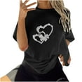 thumbnail image 4 of DPTALR Woman Ladies Dropped Shoulder Sleeves Loose Short Sleeve Top Pullover Tops, 4 of 9
