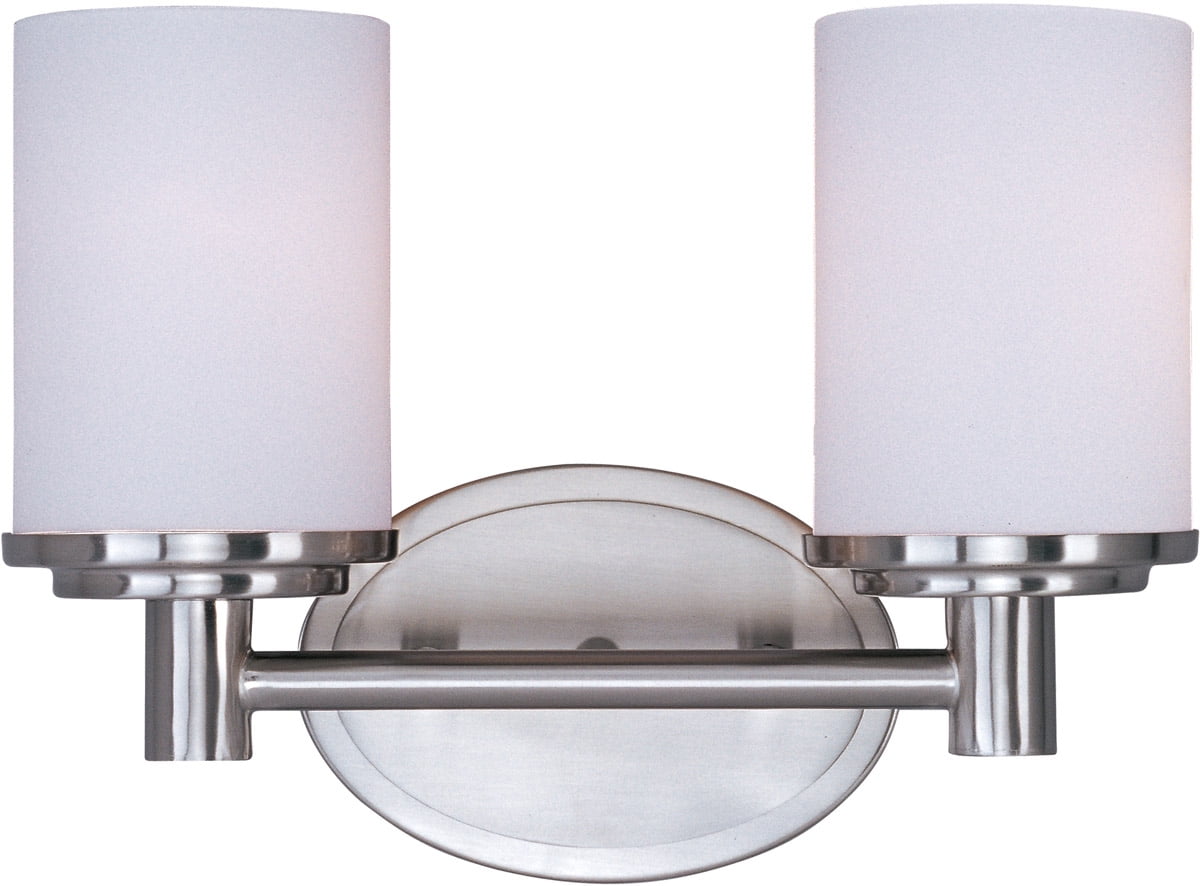 Bathroom Vanity 2 Light Bulb Fixture With Satin Nickel Finish Medium Bulb Type 13 inch 200 Watts