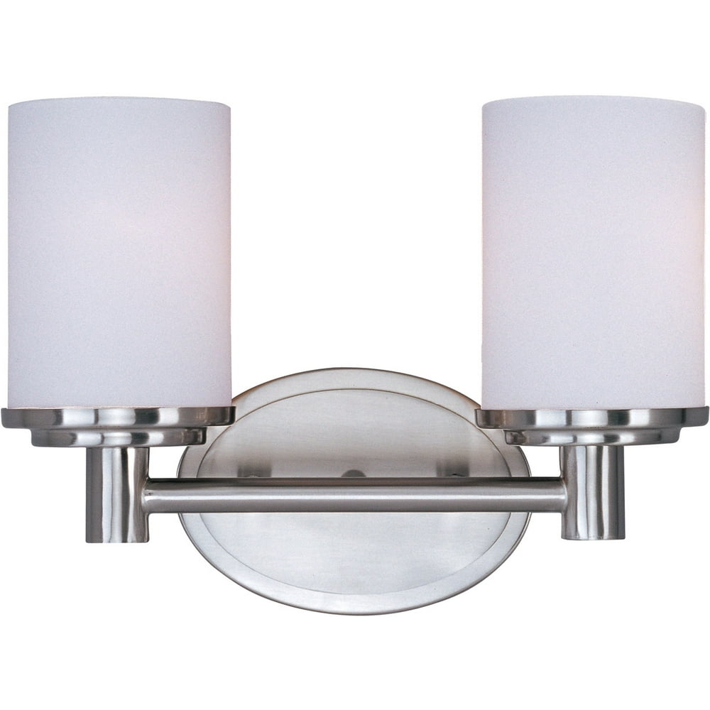 Bathroom Vanity 2 Light Bulb Fixture With Satin Nickel Finish Medium