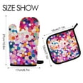 thumbnail image 2 of Yayeee Oven Mitts and Pot Holder Set of 2 Heat Resistant Kitchen Gloves Baking Hot Pad, Purple Colorful Circles, 2 of 5