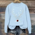 thumbnail image 2 of Lorytime Womens Crewneck Sweatshirt Fall Christmas Reindeer Print Shirt Long Sleeve Pullover Loose Tops for Holiday, 2 of 3