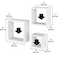 thumbnail image 4 of Ballucci Square Floating Wall Shelves, Set of 3 Wood Shelves for Wall Decor, White, 4 of 6