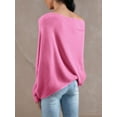 thumbnail image 4 of Boat Neck Women Long Sleeve Soft Knit Sweaters Loose Pullover, 4 of 5