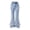 Blue, variant on KAUOD Bow Flare Jeans for Girls Cute Zipper Fly High Waist Washed Denim Pants Slim Fit Stretchy Y2K Bell Bottom Jeans