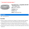 thumbnail image 2 of Rear Brake Drum - Compatible with 2007 - 2018 Toyota Yaris 2008 2009 2010 2011 2012 2013 2014 2015 2016 2017, 2 of 2