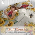 thumbnail image 4 of Cal King 4 Piece Bedding Set Country Sunflower Farm Truck Soft Breathable Duvet Cover and Pillowcase,Bee Floral Retro Linen Duvet Cover Set Washable Bed Sheets for Bedroom Dormitory Guest Room, 4 of 9