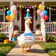 thumbnail image 4 of Porch Goose Birthday Hat and Bib Set for 23 Inch Goose Statue, Birthday Party Goose Outfit Decoration, Lawn Goose Accessories for Garden Porch Patio Yard Celebration Display, 4 of 6