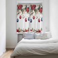 thumbnail image 3 of Blue Red Christmas Balls Kitchen Curtains 63 Inch Length, Farmhouse Curtains & Drapes, Xmas Botanical Poinsettia Rod Pocket Window Curtains for Living Room/Bedroom, 42" x 63", 2 Panels, 3 of 3