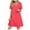 Hot Pink, variant on Casual Dresses for Women, Women Summer V-Neck Solid Color Casual High Waisted Short Sleeve Dress(White,L)