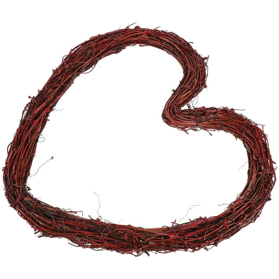 AURARMLET Heart Shaped Red Rattan Wreath for Front Door, Elegant Design, Decorative , 1 Piece