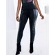 thumbnail image 4 of Leggings de piel sintética para mujer, cintura alta, parche elástico, cremallera, negro, XXL, 4 of 5