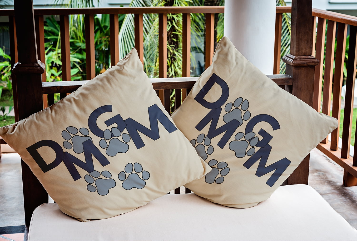 16" x 16" Simply Daisy Dog Mom Indoor/Outdoor Pillow, Dusty Smoke Blue Qty 1