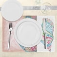 thumbnail image 3 of Ambesonne Ocean Place Mats Set of 4, Seashells Ornate Vivid, Standard Size, Pink Blue Green, 3 of 6