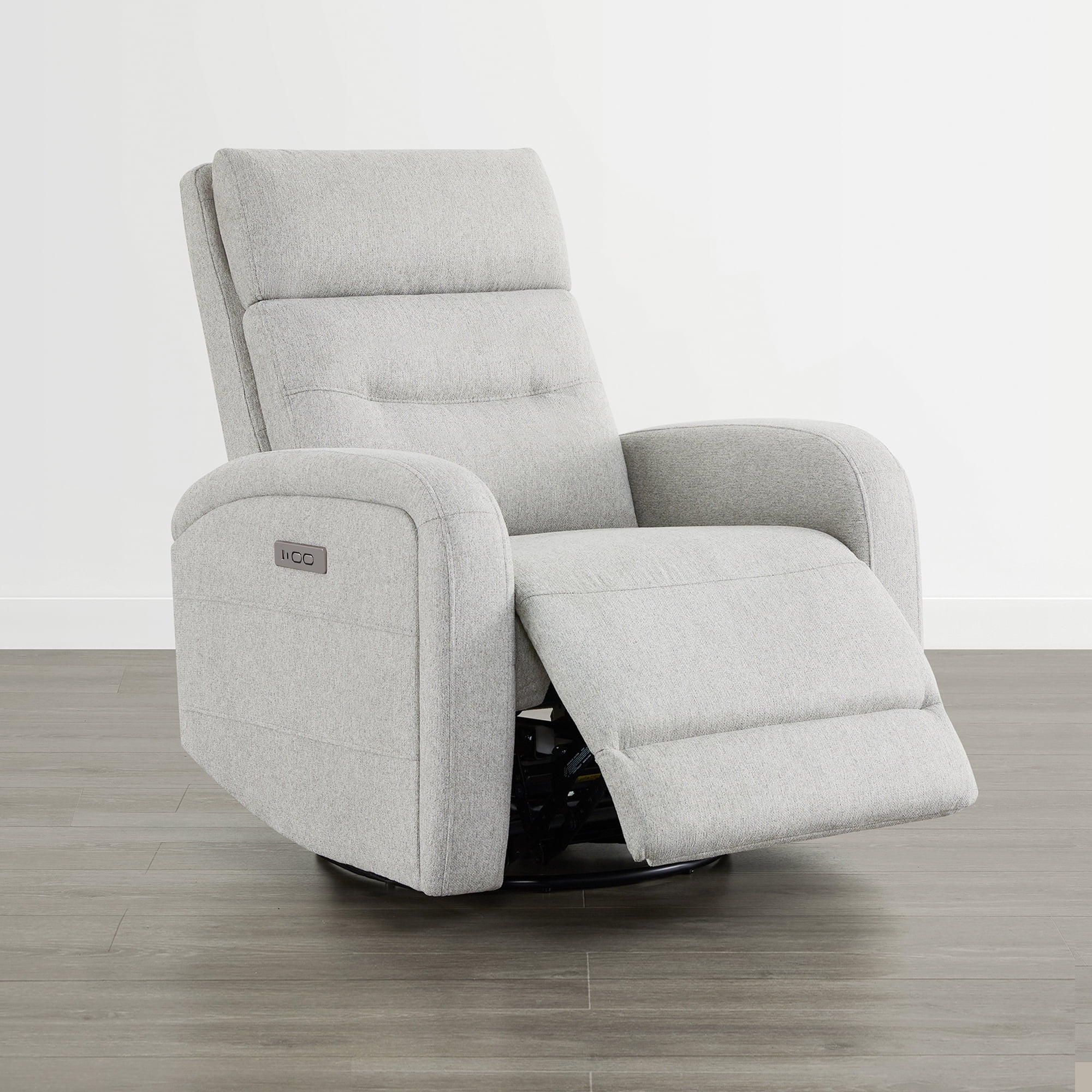 Spruce & SpringPower Swivel Glider Recliner with USB Charging for Home Theater, Gray