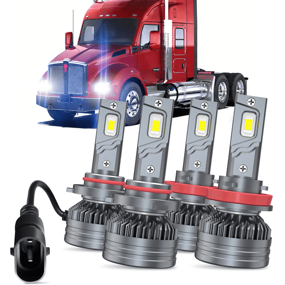 For 2013-2023 Kenworth T680 T880 LED Headlight High Low Beam Bulbs Combo