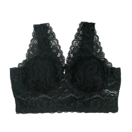 

Women s Push Up Bra Large Size Lace No Steel Ring Printed Floral Bra Underwear