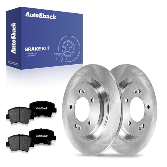 AutoShack 11.18" (284 mm) Rear Solid Brake Rotors   Premium Ceramic Brake Pads | Replacement for 2015 Kia Optima 2013 Kia Optima 2015 Hyundai Sonata 2016 Hyundai Azera | 6-PC Brake Kit
