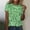 Green, variant on Pincandy Women's Spring Top Bright Print Casual Short-sleeved Top Summer Tops Trendy 2025 Ruched Cap Short Sleeve Tshirts Shirts Crew Neck T Shirts Fashion,Blue,XL