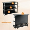 thumbnail image 3 of Gymax Industrial Kitchen Island Bar Table 4-Tier Storage Shelf Wine Rack Glass Holders, 3 of 10