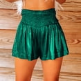 thumbnail image 3 of REALiKUN Women Sequin Smocked High Waisted Flowy Glitter Sparkly Metallic Shorts Elastic Workout Yoga Shorts, 3 of 6