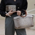 thumbnail image 3 of MKF Collection Phoebe Faux Crocodile-Embossed Vegan Leather Women's Tote Bag & Wristlet Wallet Bag, Stylish Top Handle Purse Handbag 2 pcs by Mia K - Charcoal Gray, 3 of 8
