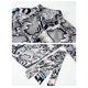 thumbnail image 5 of Cárdigan, Camisa de manga larga para mujer con blusa informal con estampado de botones y correa Meterk Blanco/Pequeña, 5 of 7