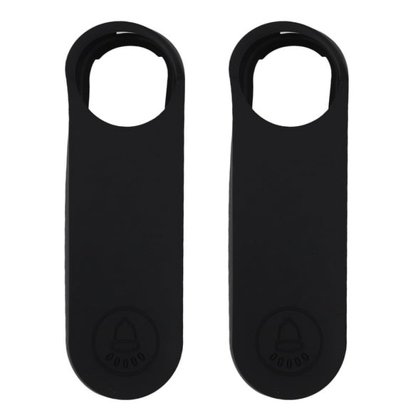 2Pcs Stylish Silicone Covers for Nest Wireless Doorbell - Protect Your Doorbell Black