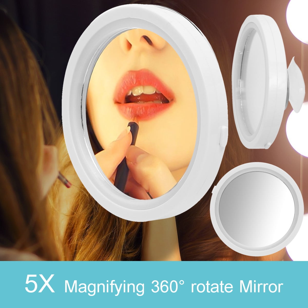 5X Magnifying Makeup Beauty Mirror Cosmetic Bathroom LED Light Wall